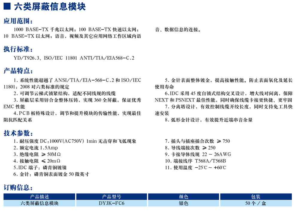 六類(lèi)屏蔽信息模塊(圖1)